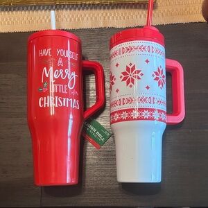 Holiday Christmas Tumbler Set - Red and White
